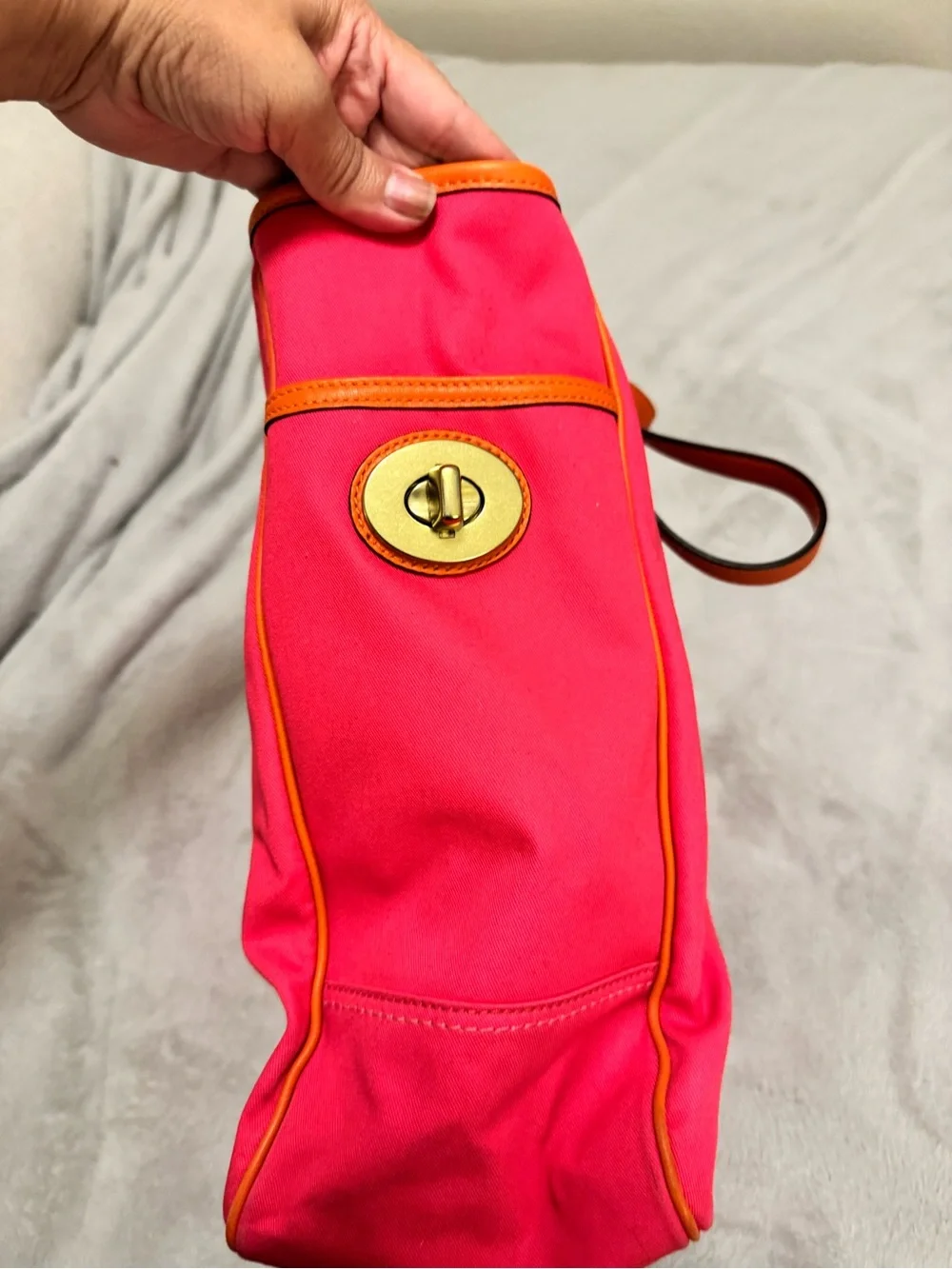 Coach Bonnie Cashin Pink and Orange Graphic Tote